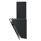 Baridi Angled Chimney Cooker Hood with Touch Controls & Carbon Filters 60cm - Black Glass DH105