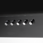 Angled Chimney Cooker Hood with Carbon Filters & LED Lamp 90cm - Black Glass DH106
