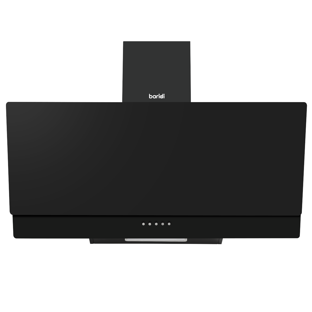 Baridi Angled Chimney Cooker Hood with Carbon Filters & LED Lamp 90cm - Black Glass DH106