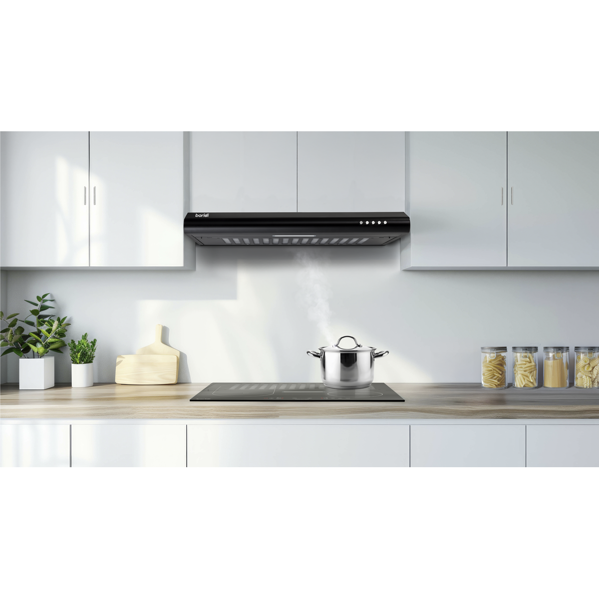 Visor Cooker Hood Extractor Fan 60cm - Black DH107