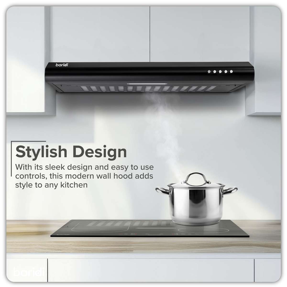 Visor Cooker Hood Extractor Fan 60cm - Black DH107