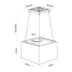 Square Island Cooker Hood 40cm - Black DH109