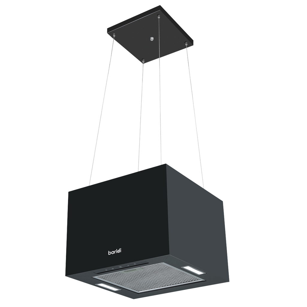 Square Island Cooker Hood 40cm - Black DH109