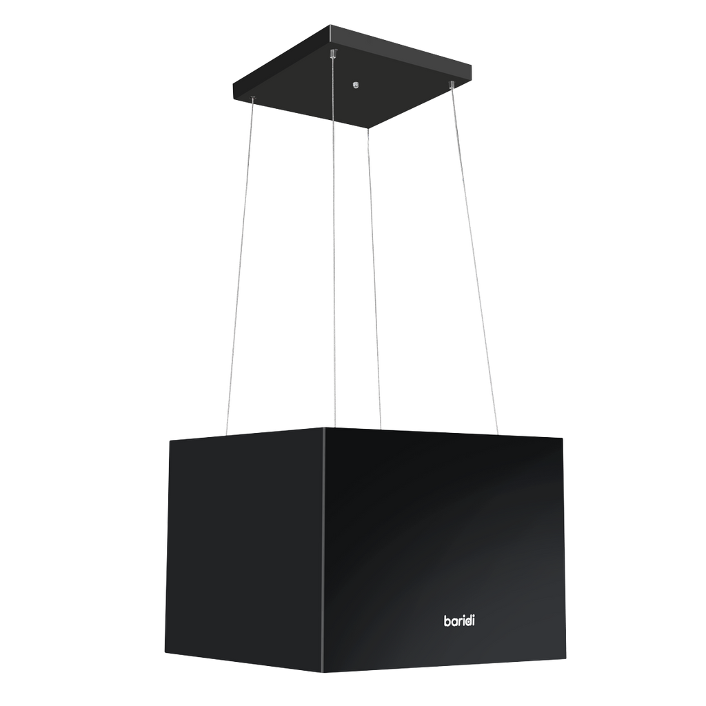 Square Island Cooker Hood 40cm - Black DH109