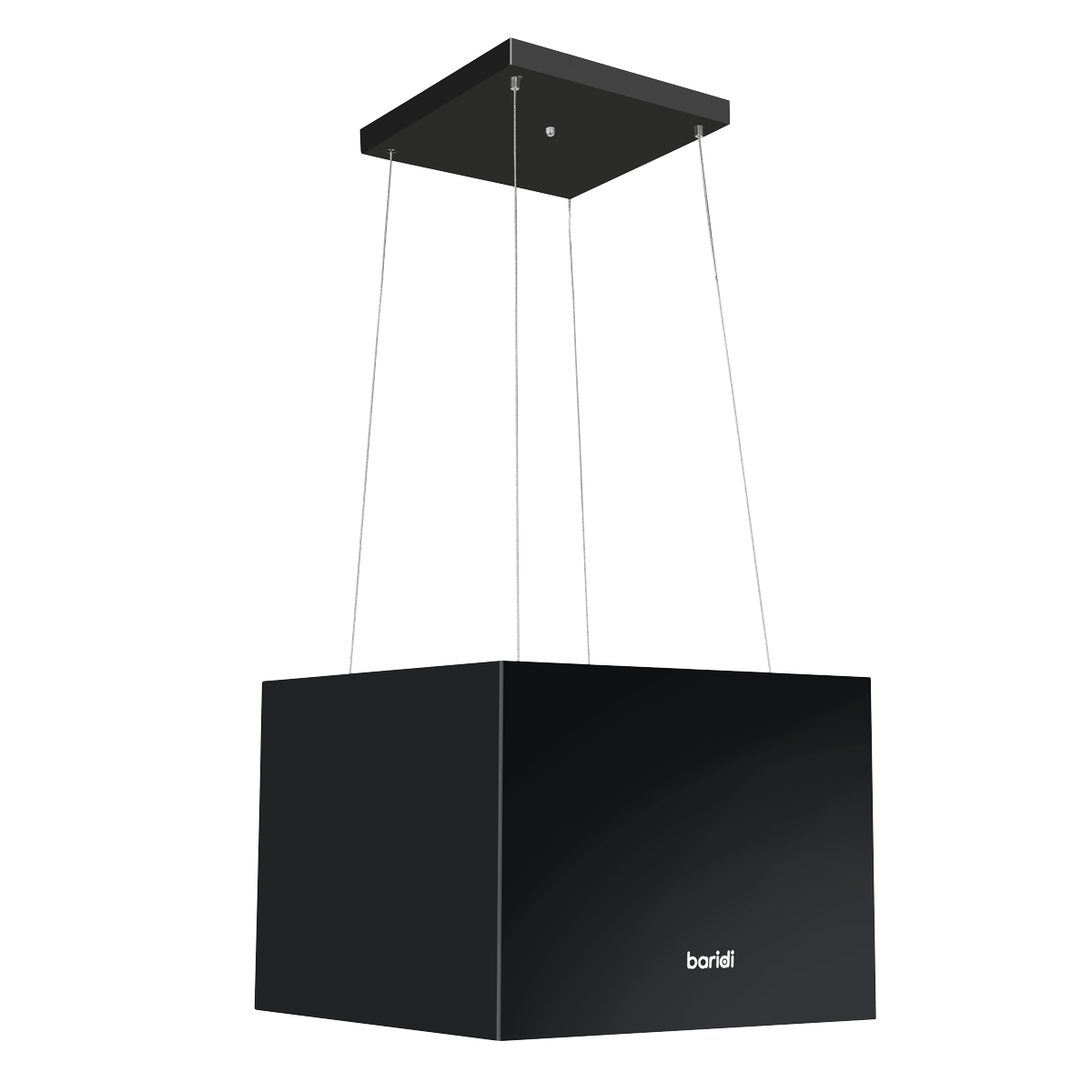 Square Island Cooker Hood 40cm - Black DH109