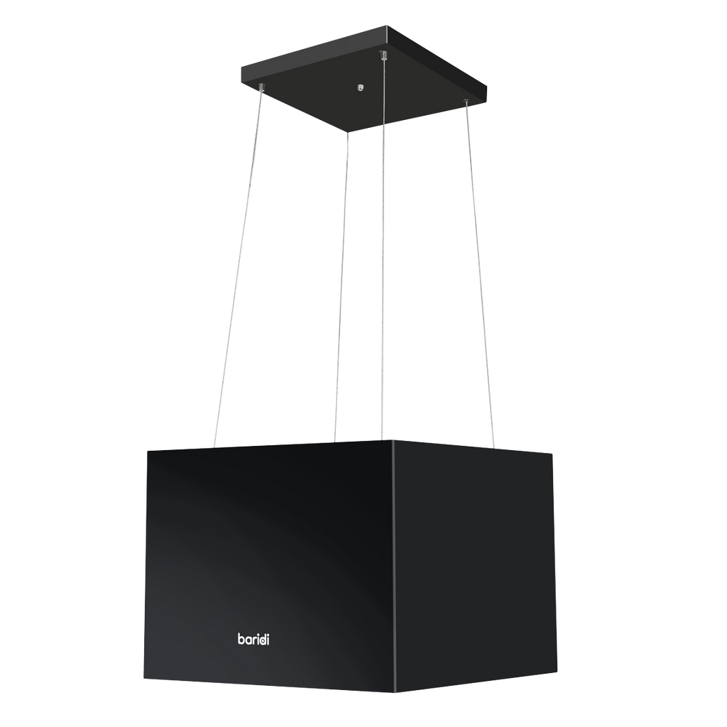 Square Island Cooker Hood 40cm - Black DH109