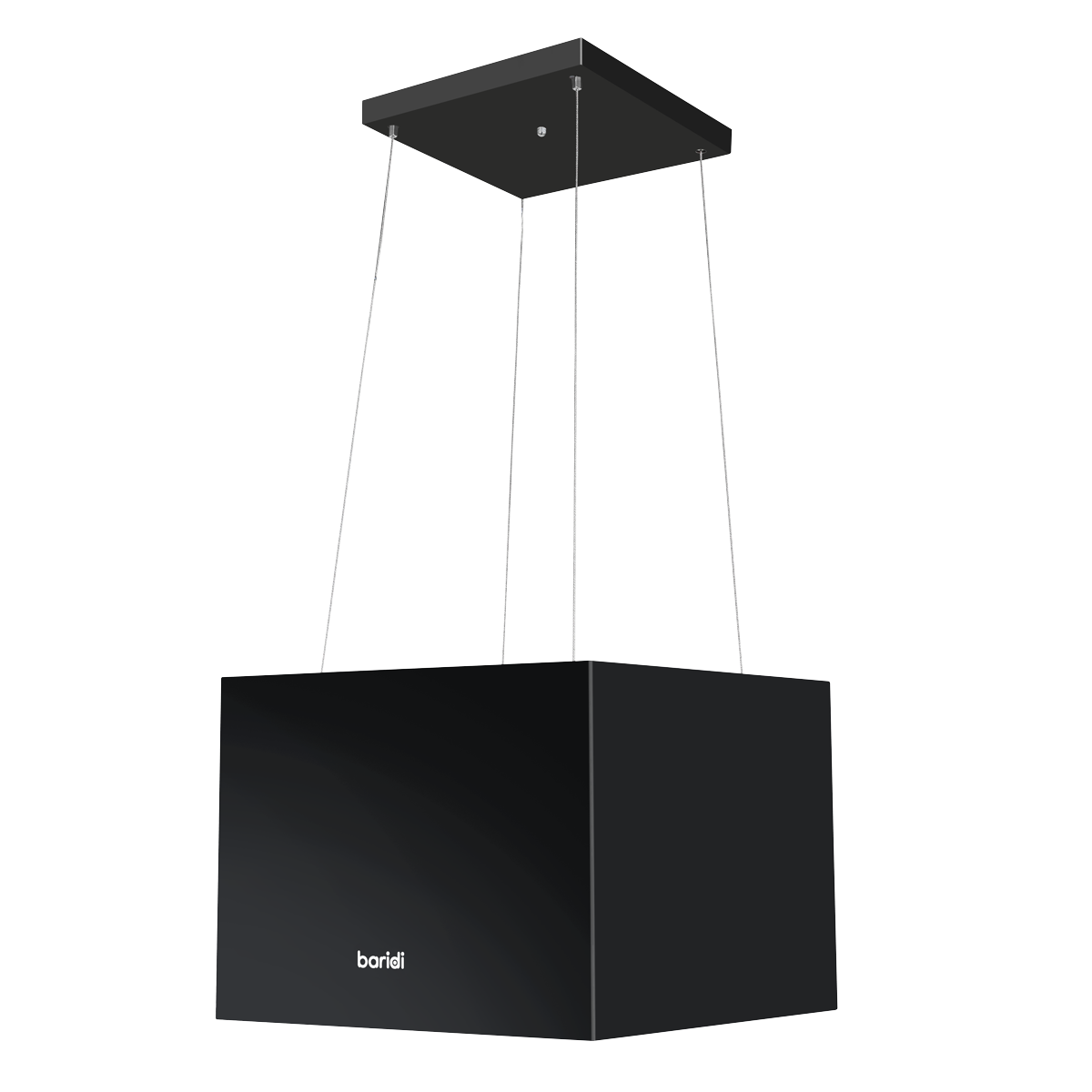 Square Island Cooker Hood 40cm - Black DH109