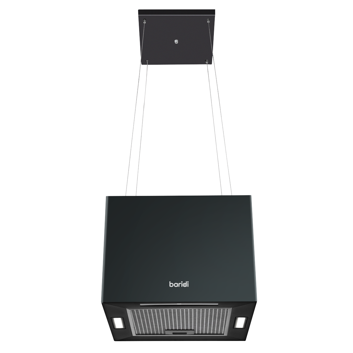 Square Island Cooker Hood 40cm - Black DH109
