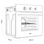 Baridi Built-In 5-Function Fan Assisted Oven with Timer 60cm, 55L Capacity - Black DH110