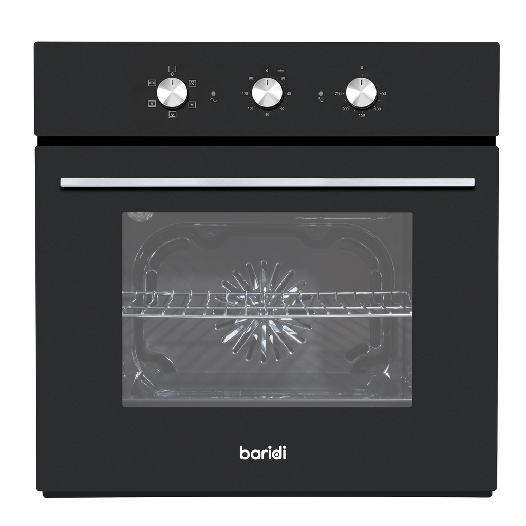 Baridi Built-In 5-Function Fan Assisted Oven with Timer 60cm, 55L Capacity - Black DH110
