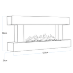 Wall Mounting Electric Fireplace with LED Flame Effect 52" - Grey DH112
