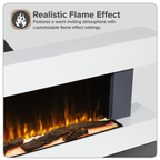 Wall Mounting Electric Fireplace with LED Flame Effect 52" - Grey DH112