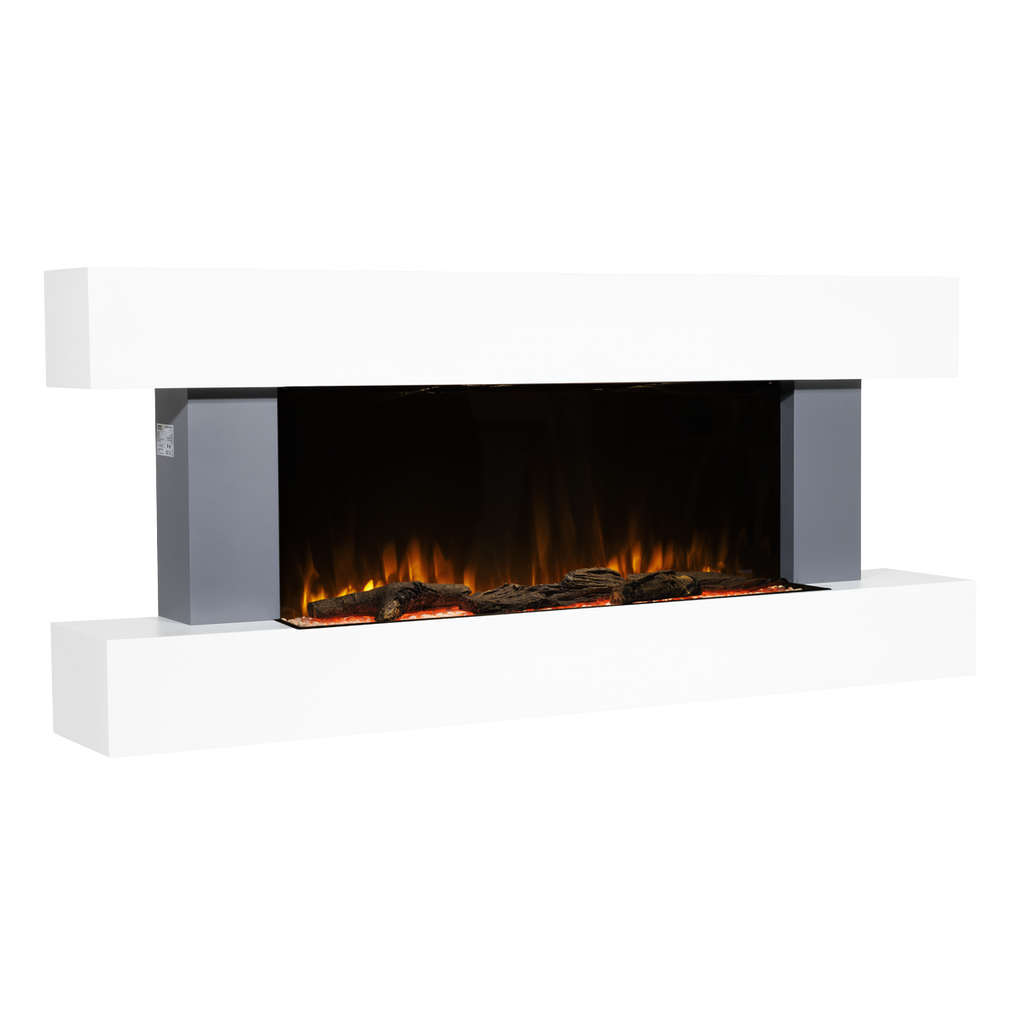 Wall Mounting Electric Fireplace with LED Flame Effect 52" - Grey DH112