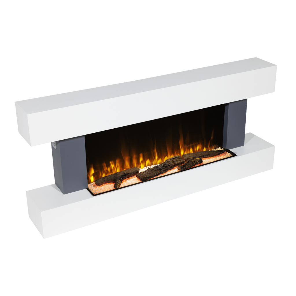 Wall Mounting Electric Fireplace with LED Flame Effect 52" - Grey DH112