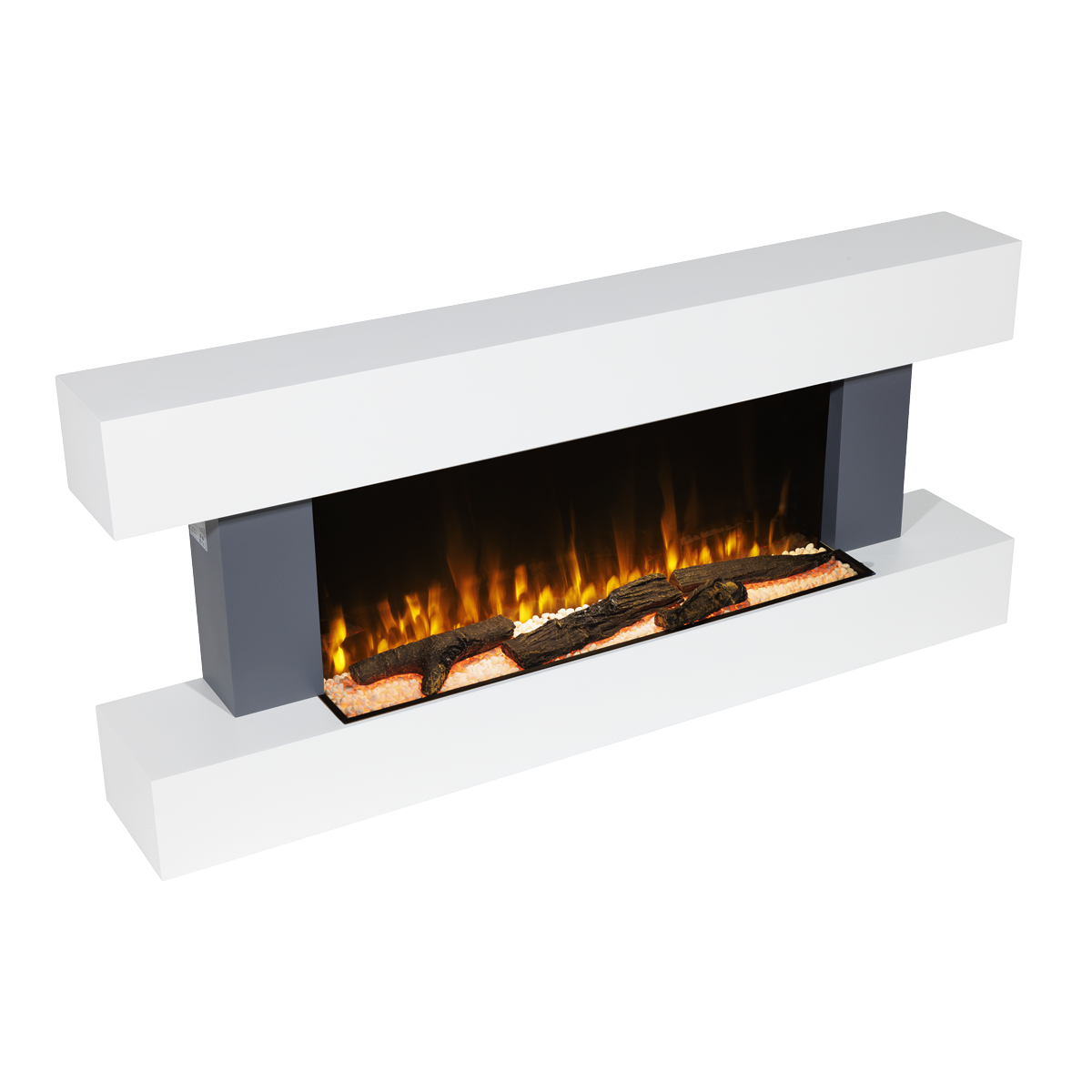 Wall Mounting Electric Fireplace with LED Flame Effect 52" - Grey DH112