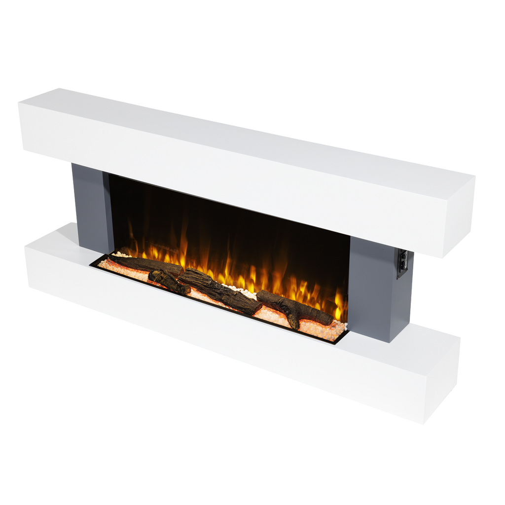 Wall Mounting Electric Fireplace with LED Flame Effect 52" - Grey DH112