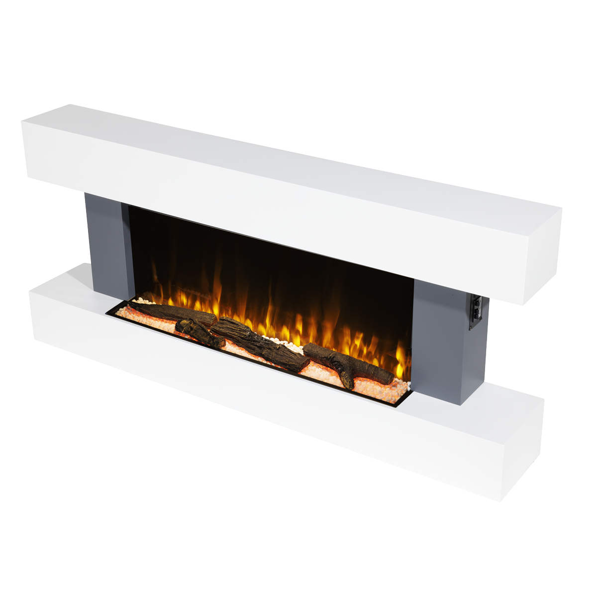 Wall Mounting Electric Fireplace with LED Flame Effect 52" - Grey DH112