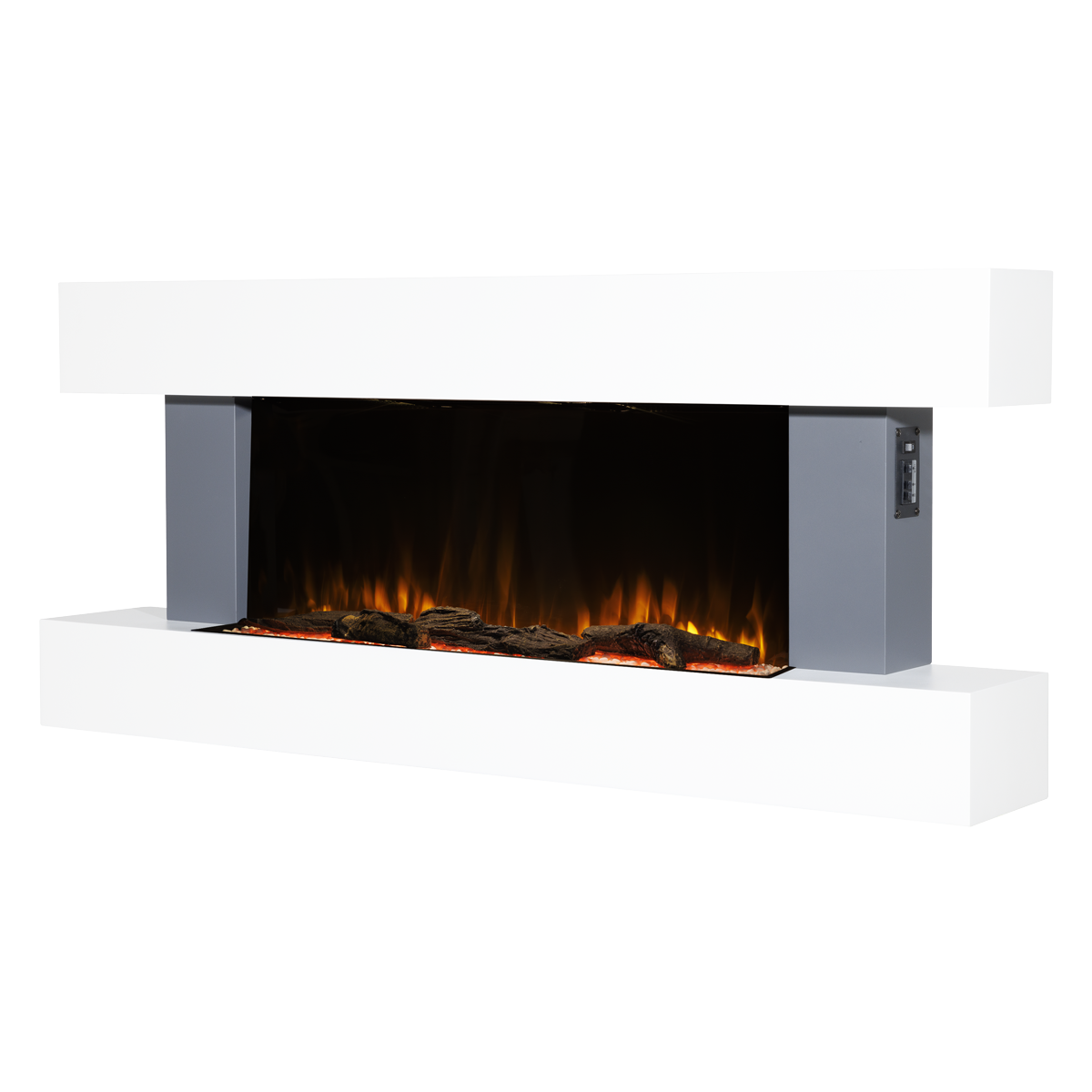 Wall Mounting Electric Fireplace with LED Flame Effect 52" - Grey DH112