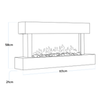 Wall Mounting Electric Fireplace with LED Flame Effect 46" - White DH113
