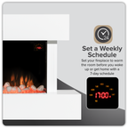 Wall Mounting Electric Fireplace with LED Flame Effect 46" - White DH113