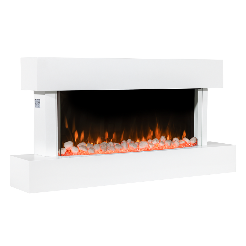 Wall Mounting Electric Fireplace with LED Flame Effect 46" - White DH113
