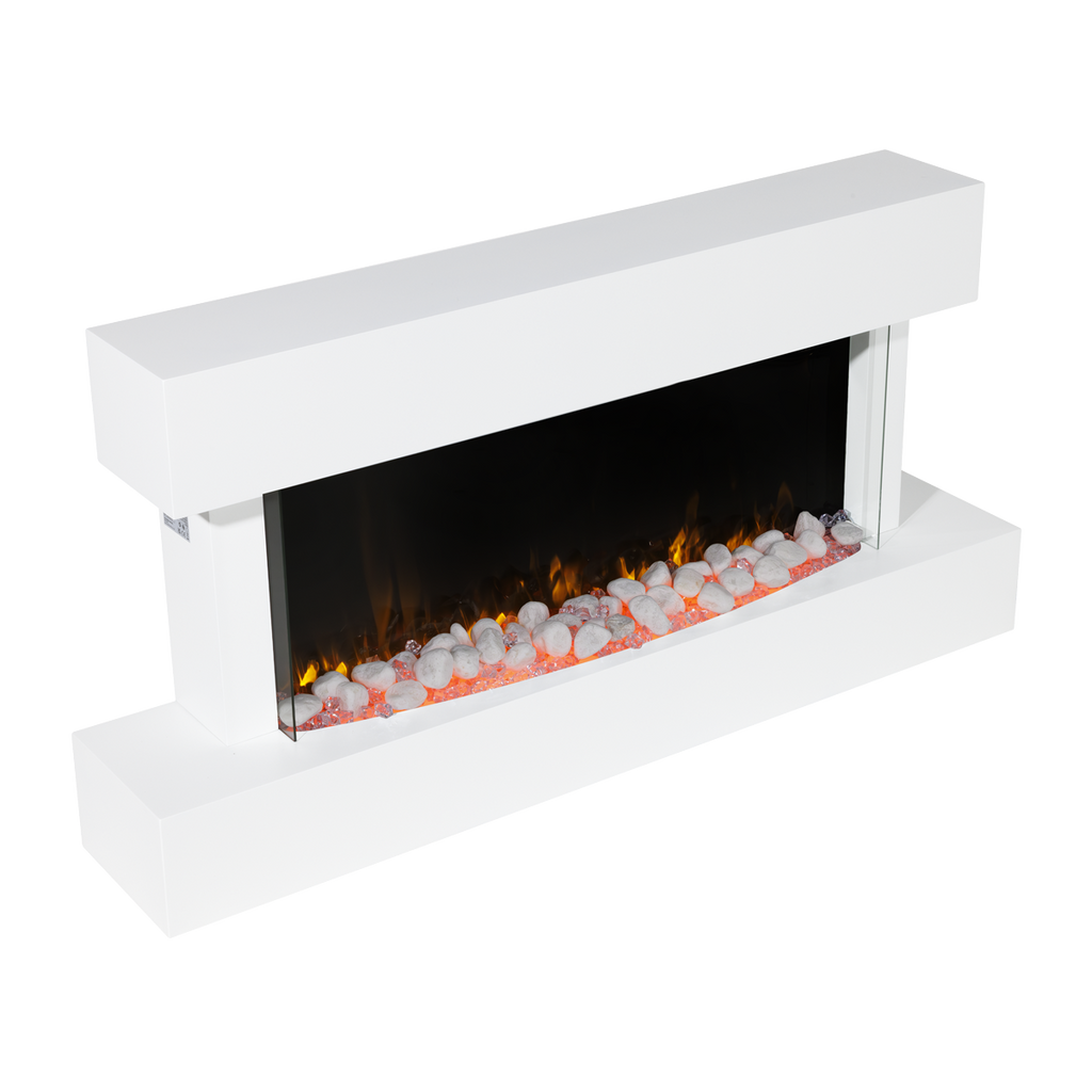 Wall Mounting Electric Fireplace with LED Flame Effect 46" - White DH113