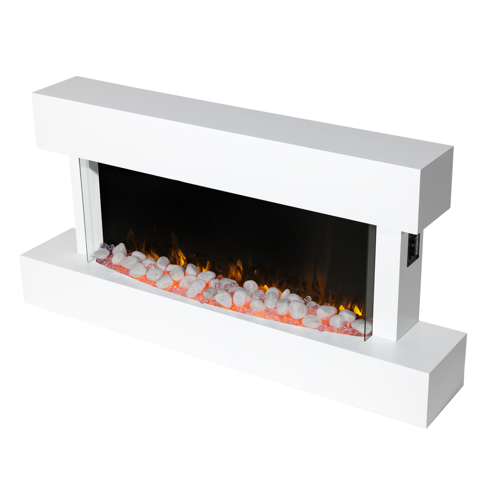 Wall Mounting Electric Fireplace with LED Flame Effect 46" - White DH113