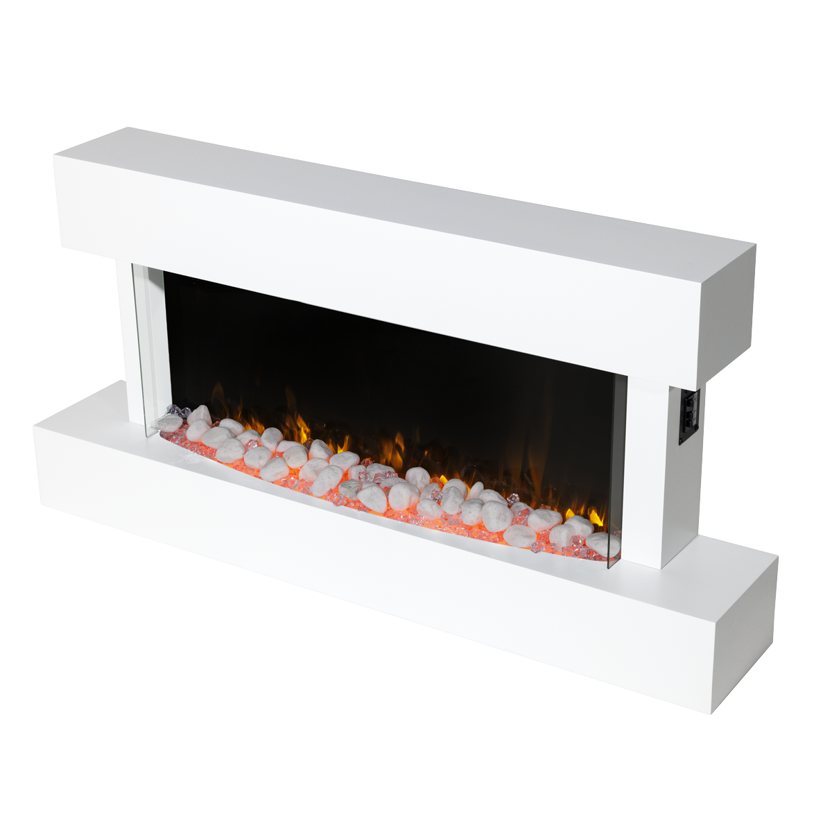 Wall Mounting Electric Fireplace with LED Flame Effect 46" - White DH113