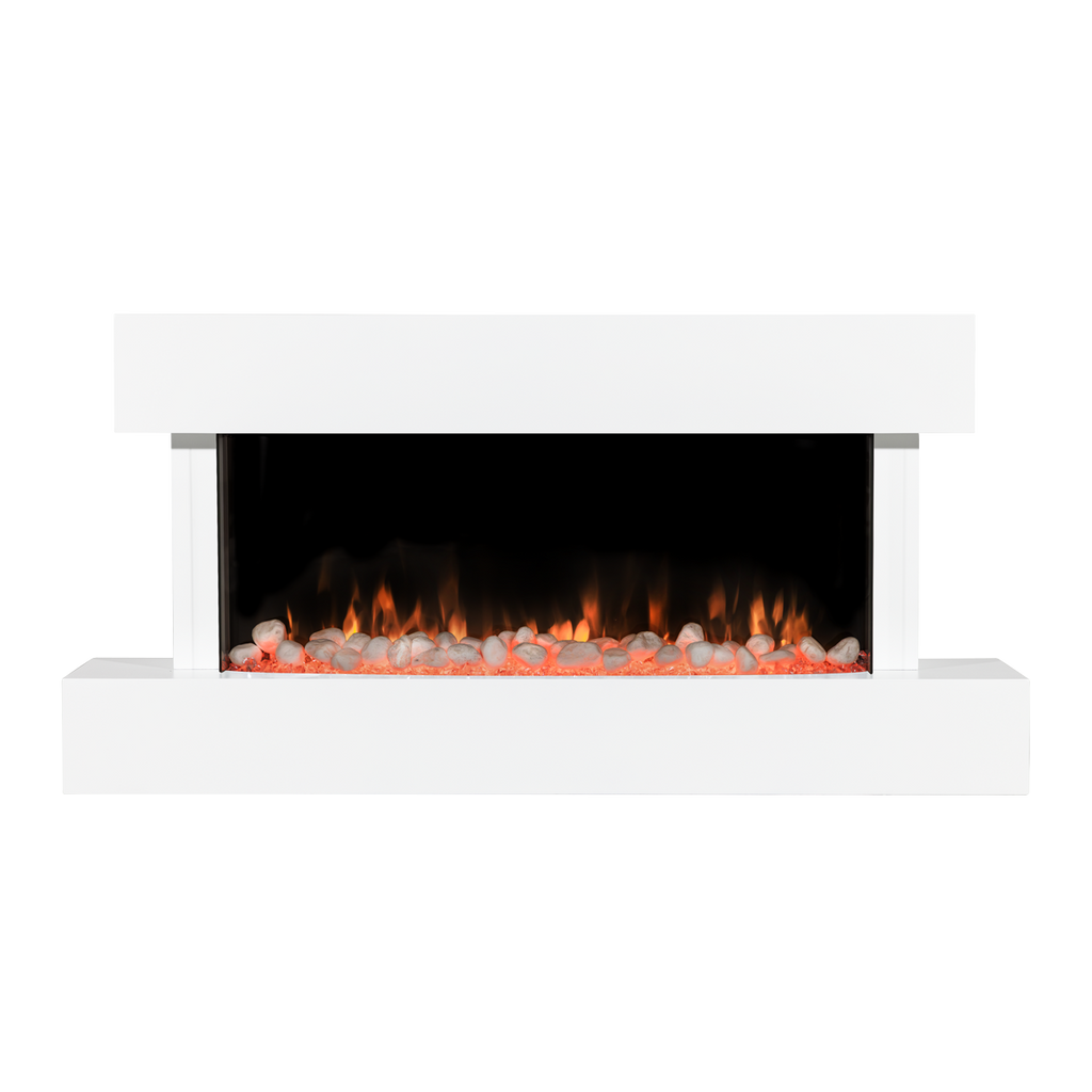 Wall Mounting Electric Fireplace with LED Flame Effect 46" - White DH113