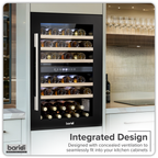 57 Bottle Dual Zone Built-In Wine Fridge & Cooler 60cm DH118