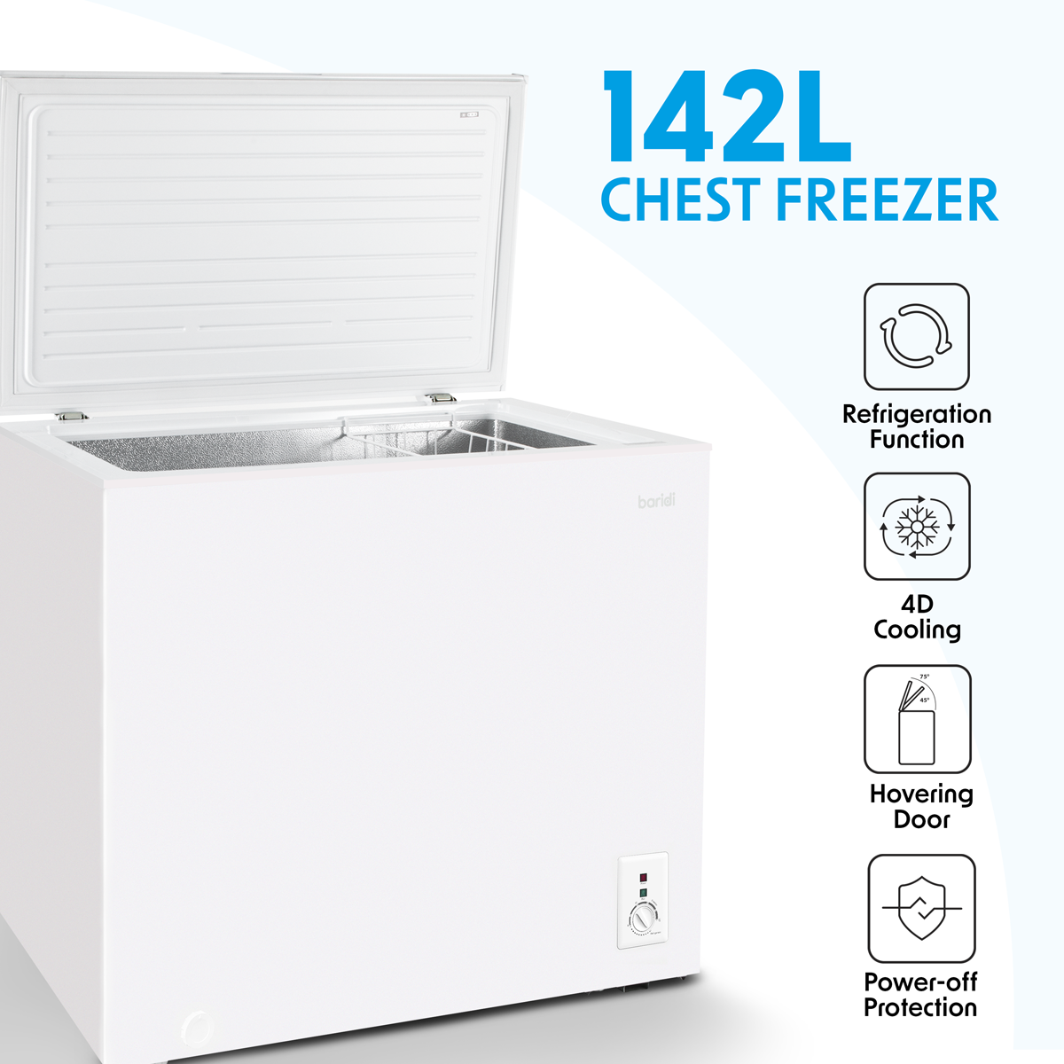 Freestanding Chest Freezer 142L Capacity - White DH120