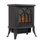 Electric Stove Heater Fireplace with LED Log Flame Effect 1800W – Black DH121