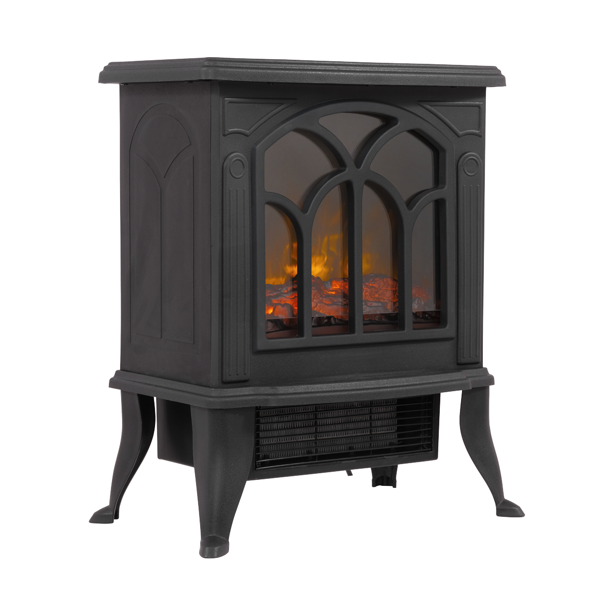 Electric Stove Heater Fireplace with LED Log Flame Effect 1800W – Black DH121