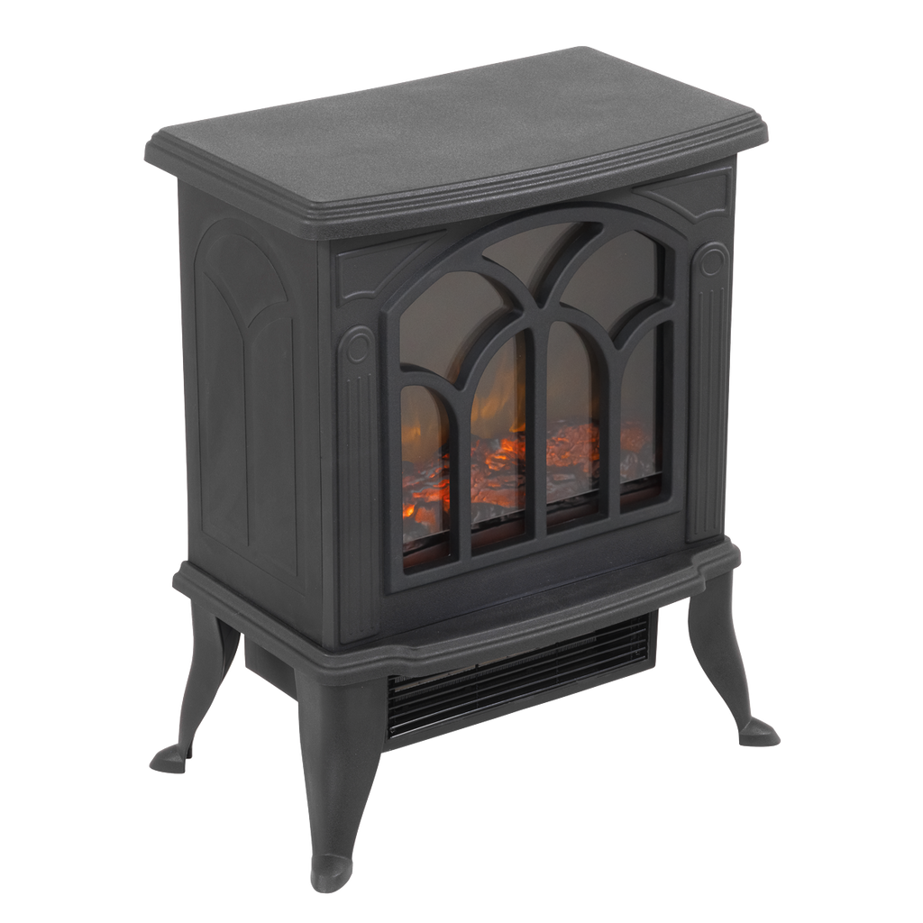 Electric Stove Heater Fireplace with LED Log Flame Effect 1800W – Black DH121