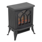 Electric Stove Heater Fireplace with LED Log Flame Effect 1800W – Black DH121