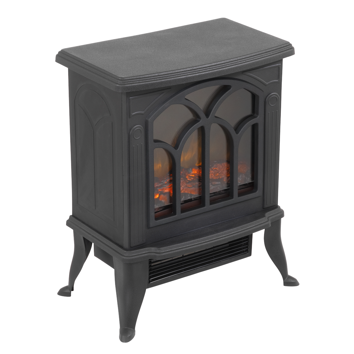 Electric Stove Heater Fireplace with LED Log Flame Effect 1800W – Black DH121