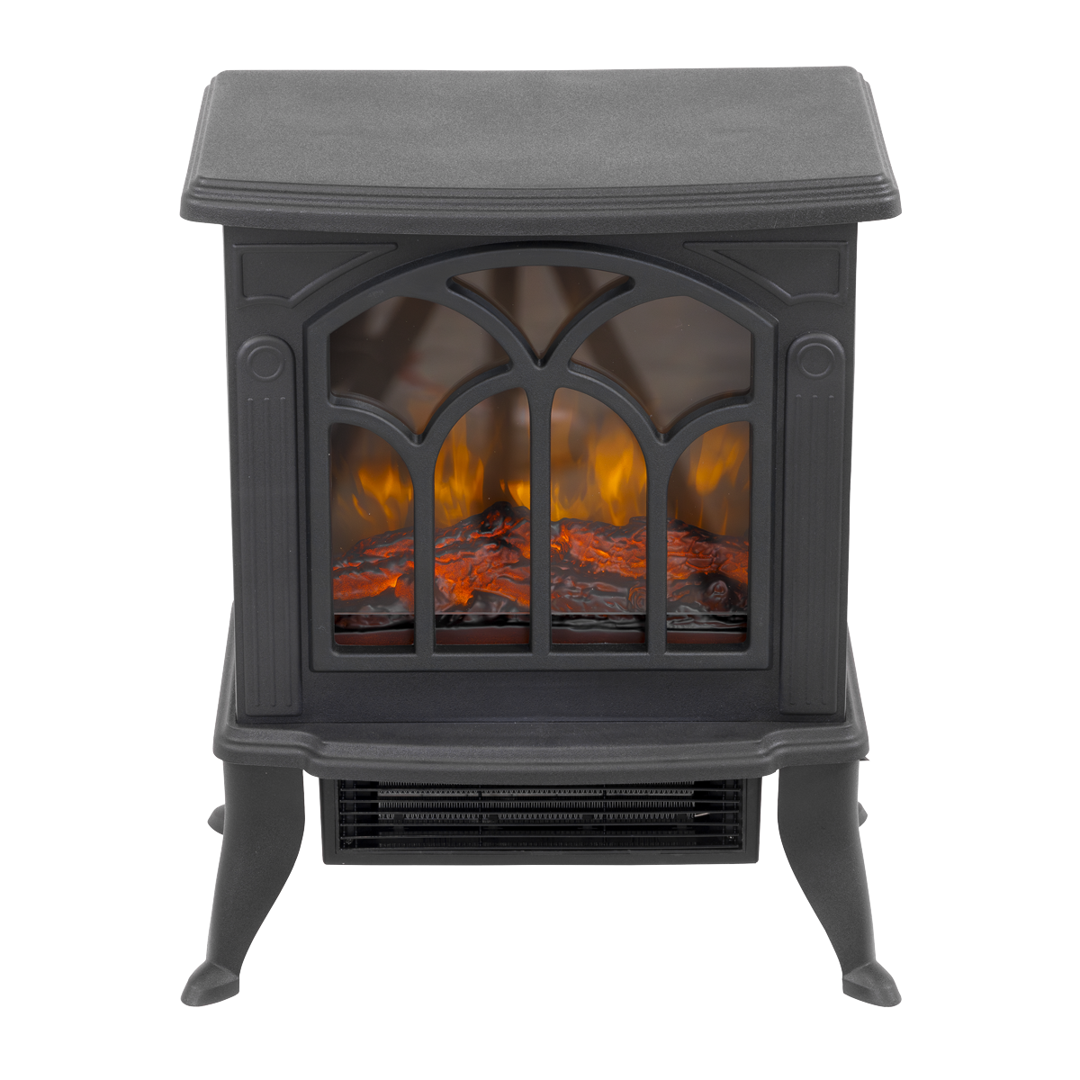 Electric Stove Heater Fireplace with LED Log Flame Effect 1800W – Black DH121