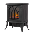 Electric Stove Heater Fireplace with LED Log Flame Effect 1800W – Black DH121