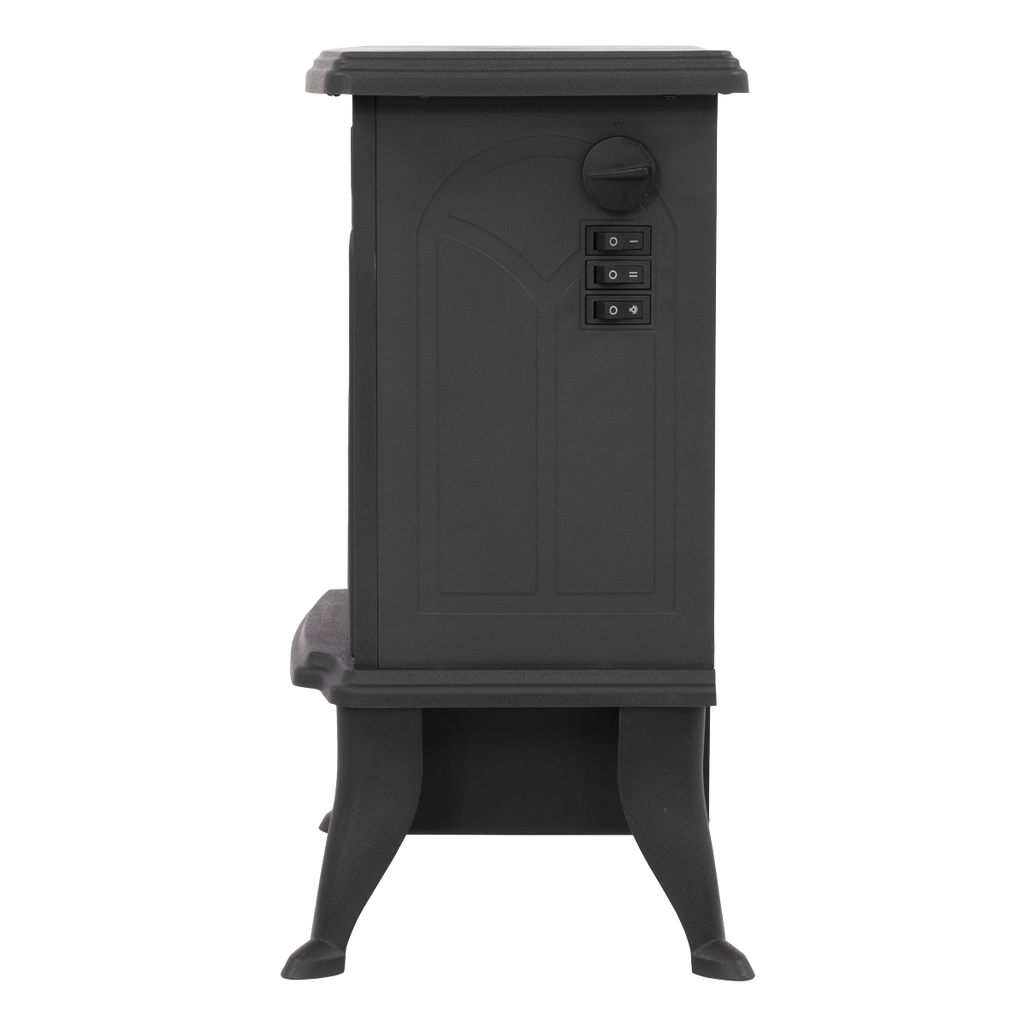 Electric Stove Heater Fireplace with LED Log Flame Effect 1800W – Black DH121
