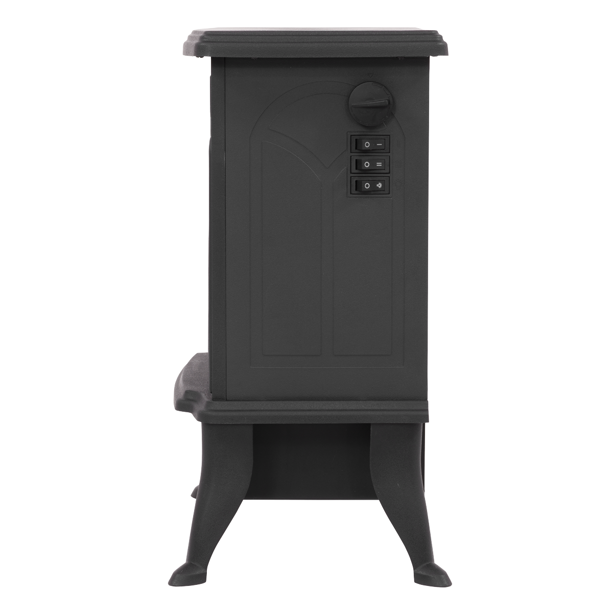 Electric Stove Heater Fireplace with LED Log Flame Effect 1800W – Black DH121