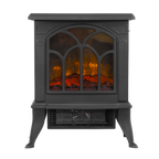Electric Stove Heater Fireplace with LED Log Flame Effect 1800W – Black DH121