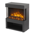 Electric Stove Heater Fireplace with LED Log Flame Effect & Wood Storage 1800W – Black DH122