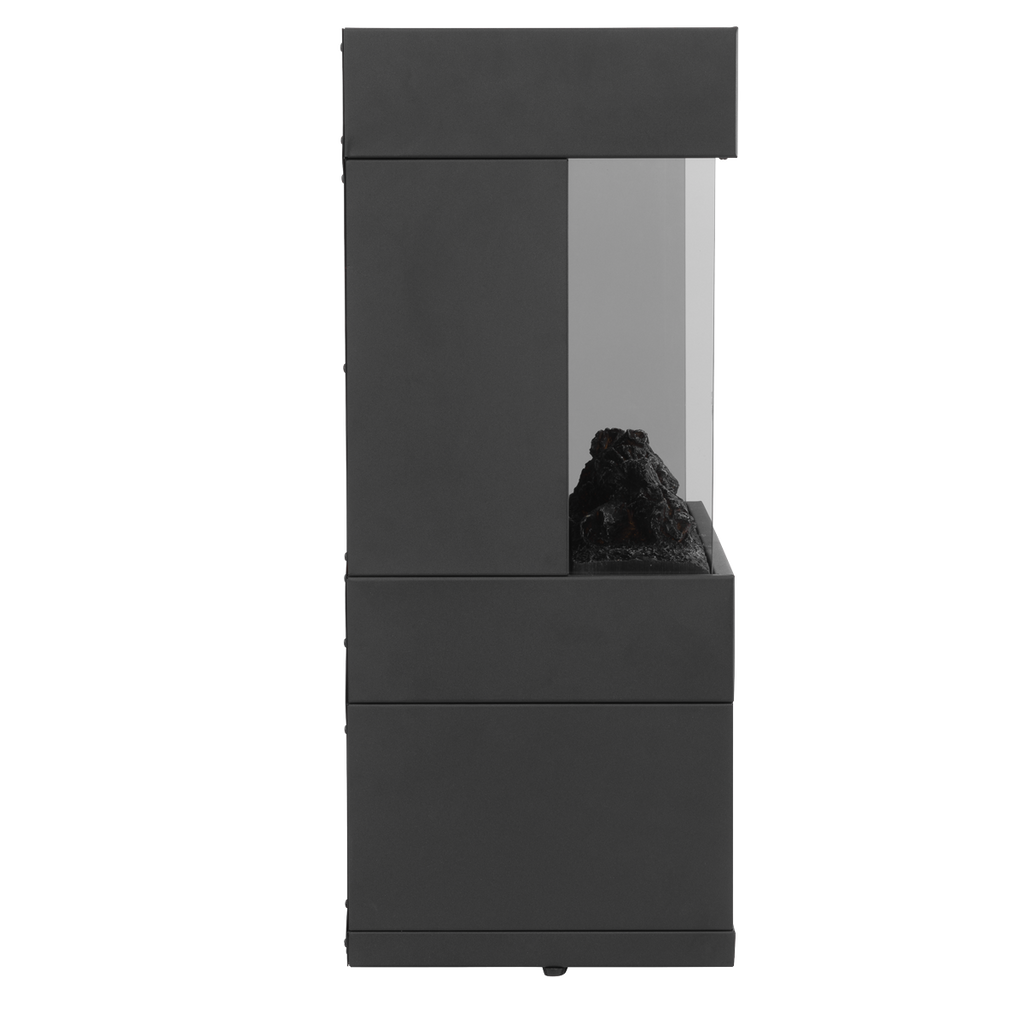 Electric Stove Heater Fireplace with LED Log Flame Effect & Wood Storage 1800W – Black DH122