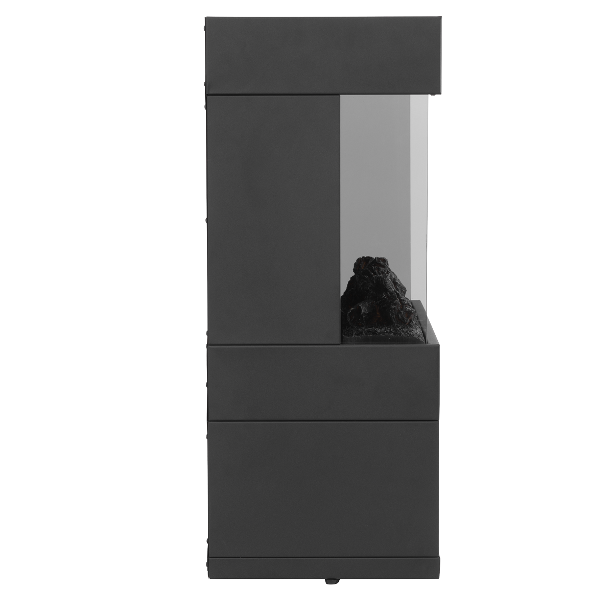 Electric Stove Heater Fireplace with LED Log Flame Effect & Wood Storage 1800W – Black DH122