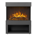 Electric Stove Heater Fireplace with LED Log Flame Effect & Wood Storage 1800W – Black DH122