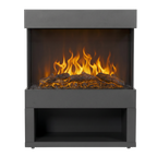 Electric Stove Heater Fireplace with LED Log Flame Effect & Wood Storage 1800W – Black DH122