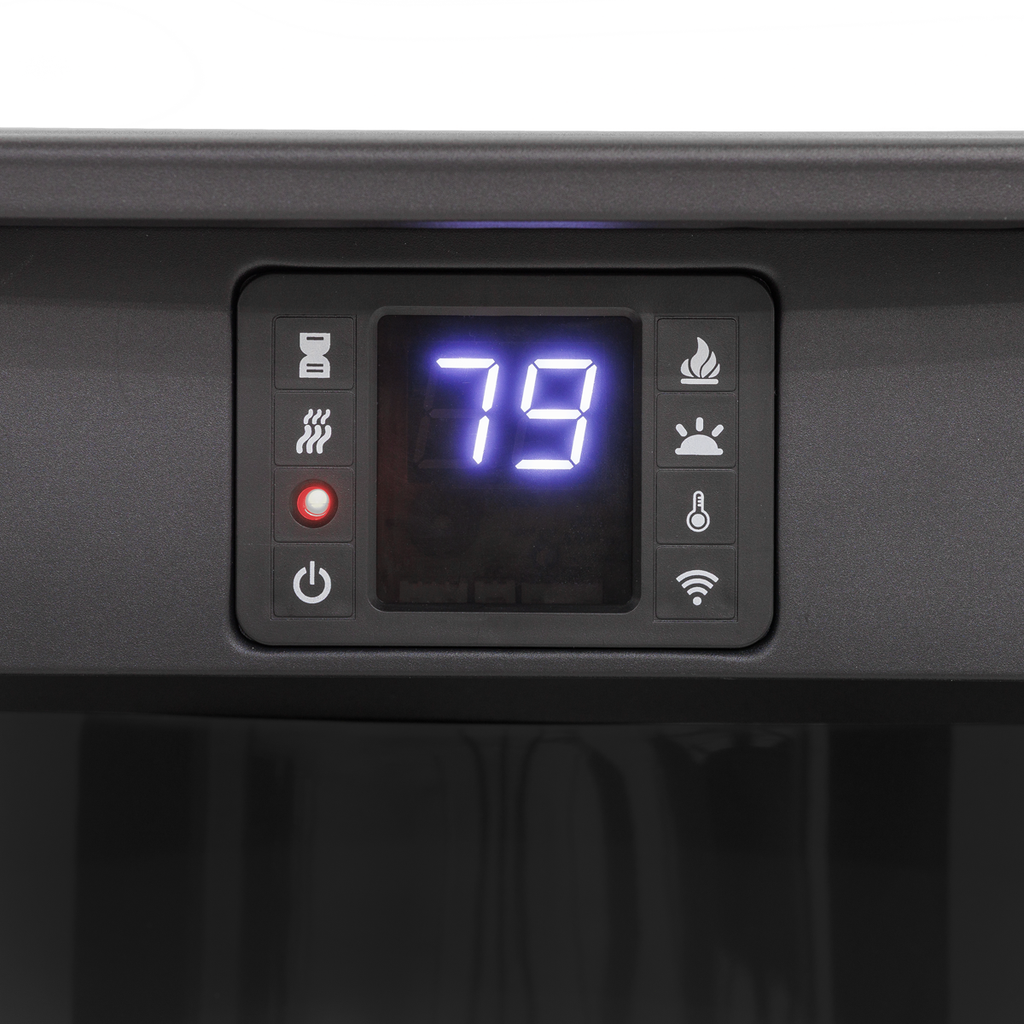 Electric Panoramic Stove Heater with LED Flame Effect & Log Storage 1800W - Black DH123