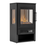 Electric Panoramic Stove Heater with LED Flame Effect & Log Storage 1800W - Black DH123