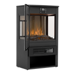 Electric Panoramic Stove Heater with LED Flame Effect & Log Storage 1800W - Black DH123