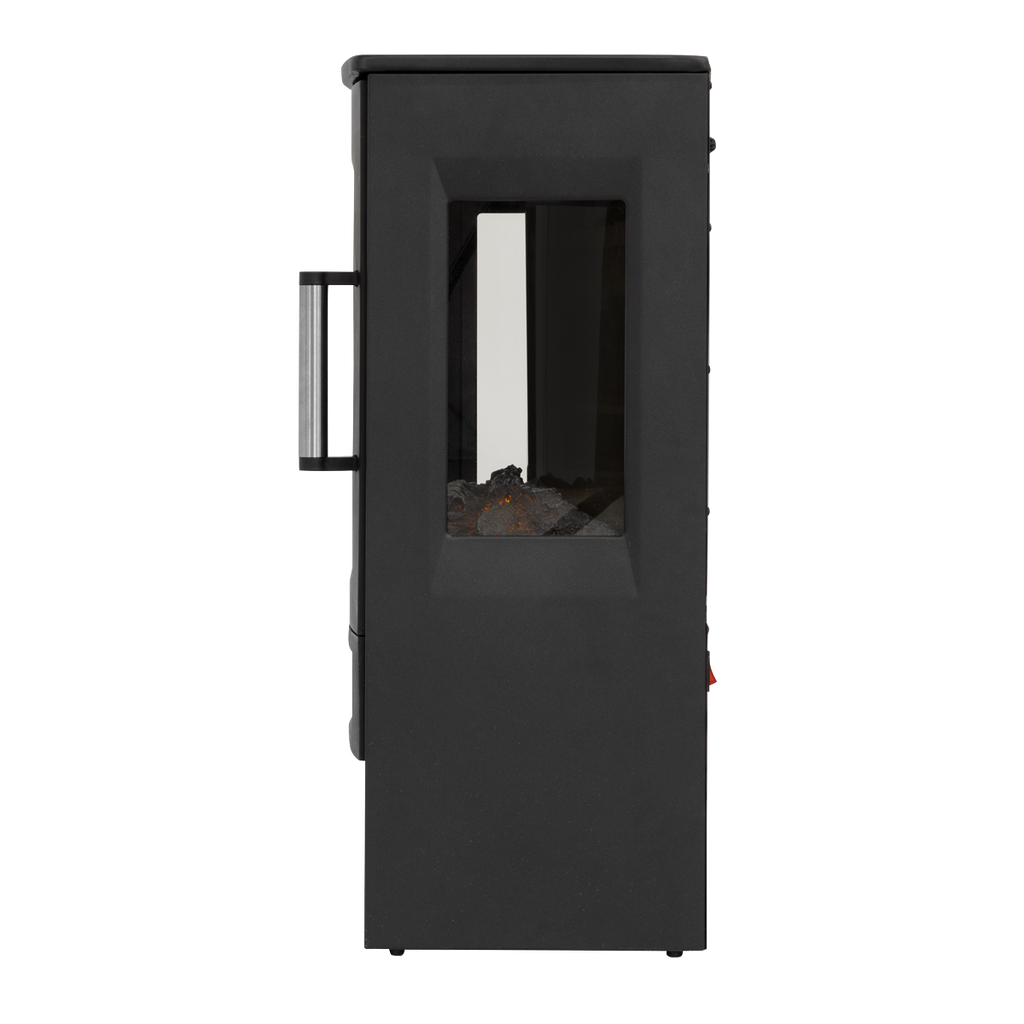Electric Panoramic Stove Heater with LED Flame Effect & Log Storage 1800W - Black DH123